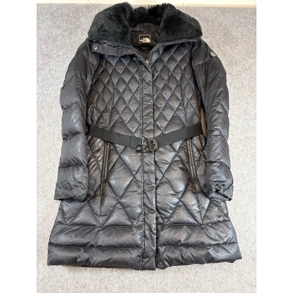 The North Face Apres Parkina Puffer Jacket Womens Black Quilted Down Coat Medium